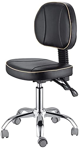 JYHZ Taburete de bar Rotary Bar Silla redonda Rotativa Elevación Hidráulica Ajuste Contador Taburete 360 ° Rodillo giratorio Silla Cojín Cómodo con respaldo (negro)