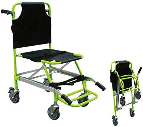JYLT EMS Stair Chair -  Ambulance Firefighter Evacuation Medical Lift Stair Chair with Quick Release Buckles and 4 Wheels