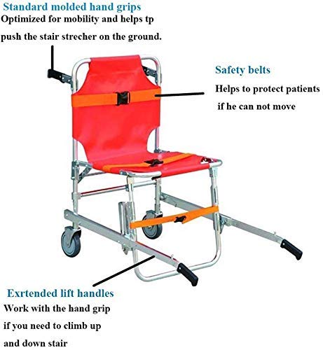 JYLT Stair Chair  Aluminum Light Weight Ambulance Medical Lift - Evacuation Wheel Chairs Emergency Lift New Equipment with Quick Release Buckles