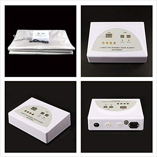 Kacsoo Manta de sauna infrarroja lejana 220 V con forma de cuerpo, desintoxicación adelgazante, máquina de fitness para el hogar, spa, manta de sauna plateada para adelgazar