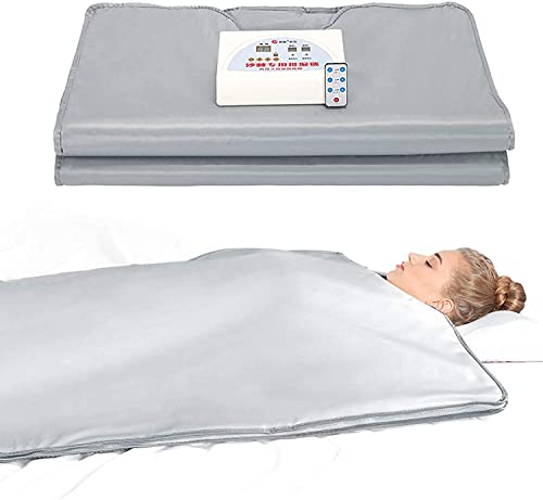 Kacsoo Manta de sauna infrarroja lejana 220 V con forma de cuerpo, desintoxicación adelgazante, máquina de fitness para el hogar, spa, manta de sauna plateada para adelgazar