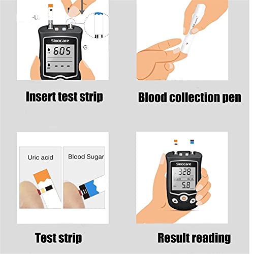 KaKaDz 3 en 1 medidor de Prueba de Kit de colesterol for colesterol/Prueba de glucosa en Sangre/ácido úrico con Gran LCD Pantalla y 85 Tiras for Uso doméstico. (Kit : Tester+85PCS Strips)