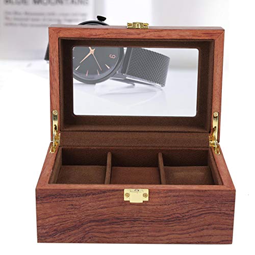 KASD Caja De Almacenamiento De Relojes, Caja De Reloj Natural Firme Metal Material De Madera Textura Fina Antideslizante Y Anticorrosión para La Colocación De