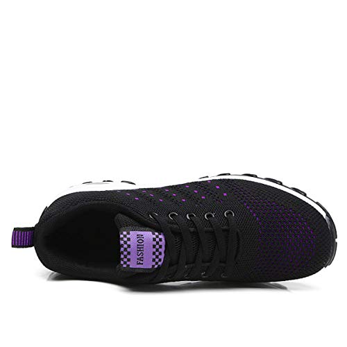 Kauson Nuevo S zapatos corrientes de aire Deportes de absorción de impactos zapatillas de deporte a pie de malla transpirable ligero gimnasia 5 Reino Unido Negro