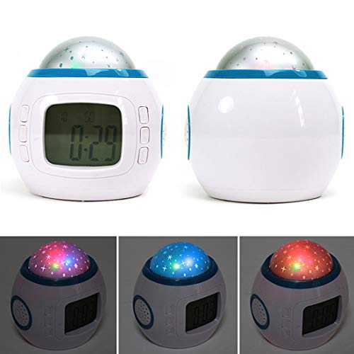 Keetech Despertador Infantil,Pantalla LED Digital Música Proyección para Niños con Calendario Termómetro Posponer Alarma