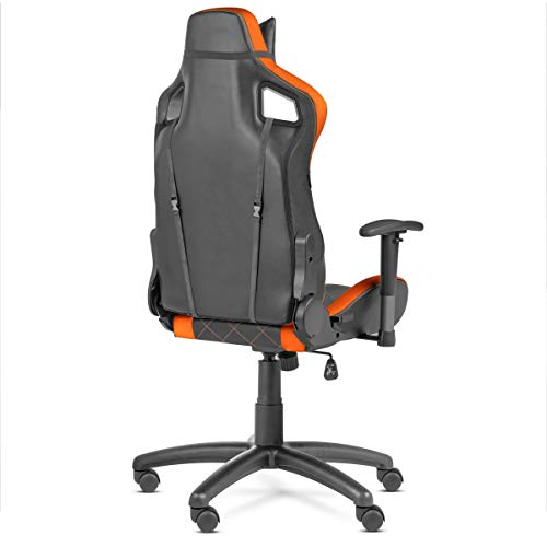 Kewayes - Silla Gaming Pro con 5 ruedas, silla oficina ergonómica y ajustable con reposacabezas y cojín lumbar, silla despacho reclinable de espuma de alta densidad y tejido 3D