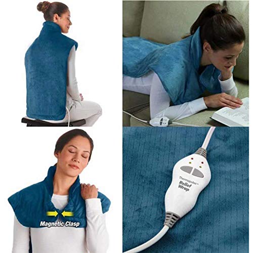 KHXJYC Almohadilla de calefacción eléctrico, la Almohadilla de Aislamiento térmico para el Alivio del Dolor, la Cubierta de Masaje compresa Caliente para el Hombro y Parte Posterior del Cuello,Rojo