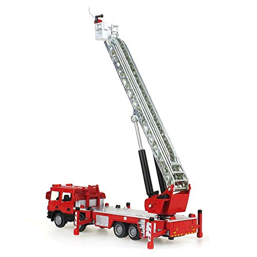 Kikioo 01:50 Modelo de coche de aleación de fundición a presión de la combinación del modelo del coche del coche Ingeniería Juguetes Escalera Ascend regalos del coche de bomberos de juguete coche de l