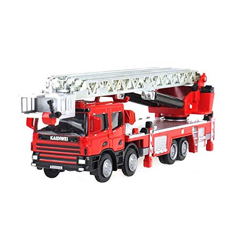 Kikioo 01:50 Modelo de coche de aleación de fundición a presión de la combinación del modelo del coche del coche Ingeniería Juguetes Escalera Ascend regalos del coche de bomberos de juguete coche de l
