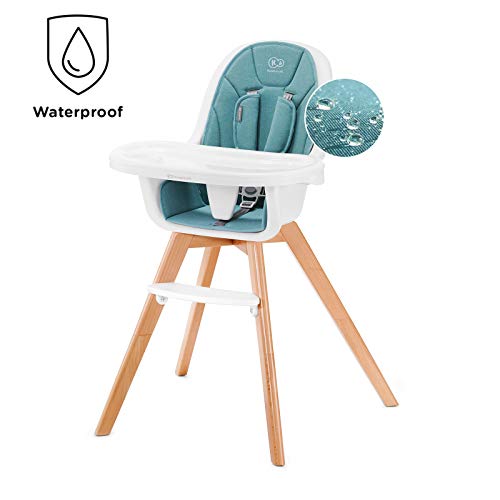 Kinderkraft Trona Bebé TIXI, Silla Alta, Ergonómica, Ajustable, Turquesa