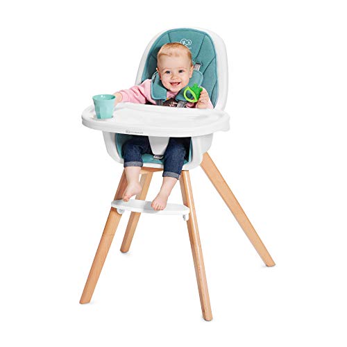 Kinderkraft Trona Bebé TIXI, Silla Alta, Ergonómica, Ajustable, Turquesa