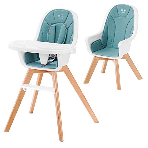 Kinderkraft Trona Bebé TIXI, Silla Alta, Ergonómica, Ajustable, Turquesa