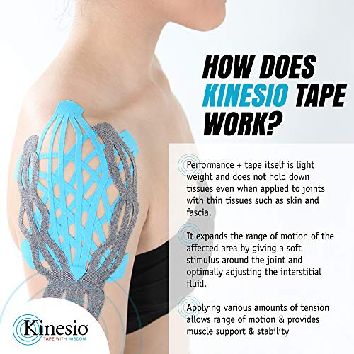 Kinesio Tex Performance+ Cinta de kinesiología: 2 in. x 16.4 ft. (Logo Negro)