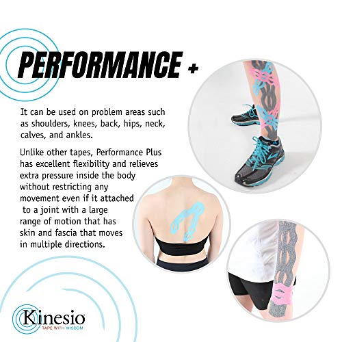 Kinesio Tex Performance+ Cinta de kinesiología: 2 in. x 16.4 ft. (Logo Negro)