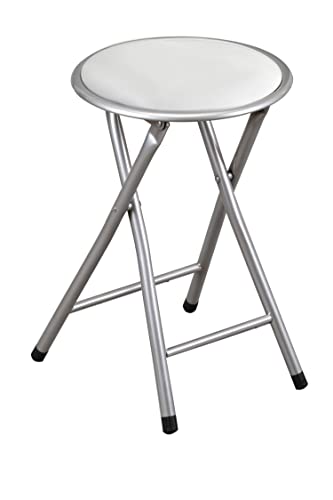 Kit Closet - Taburete Plegable, color Blanco, 30 x30 x 40 cm