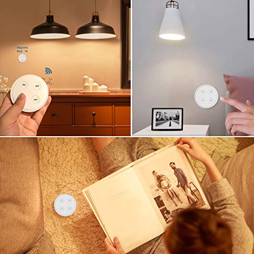 Kit de Interruptor de Luces Inalámbricas, LoraTap Interruptor Inalámbrico + 2 Piezas Receptor de Relevo Control Remoto de Radio Hasta 200m Mando a Distancia para Casa Iluminación y Electrodomésticos