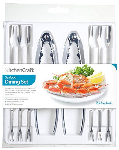 Kitchen Craft KCSEAFOOD - Tenacillas y garfios para marisco