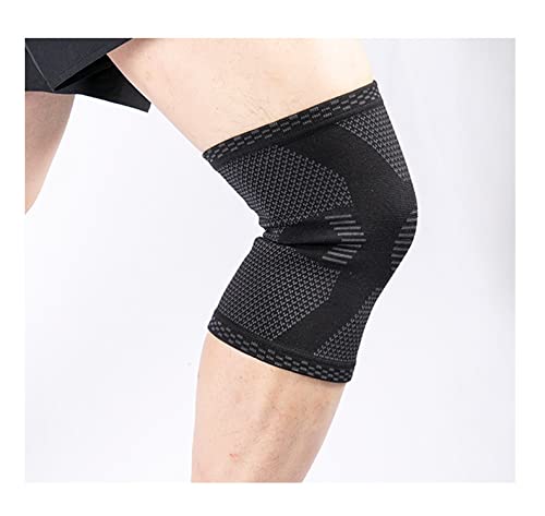 KJGFES 1 par de Rodilleras para Dolor de Rodilla, Soporte de Manga de compresión de Rodilla con estabilizadores de Resorte Laterales de Almohadilla de Gel para rótula (L)