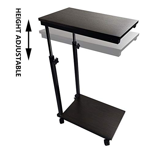 KKTONER Mesa para computadora portátil mesa auxiliar con ruedas mesa plegable auxiliar altura ajustable mesa de café pequeño libro en la cama o sofá mesa de desayuno