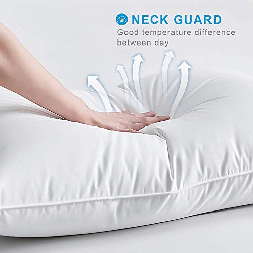 KLAS REMO Almohada Fibra, Almohada de 48x74 cm Almohada con Funda 100% Algodón Almohada Firmeza Media/Baja Almohada Hotel- 1 Unidad