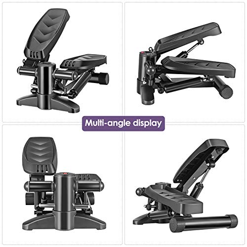 KOSIEJINN Mini Stepper Fitness,Hogar Stepper Fitness,Stepper Cardio Fitness Máquina Step con Bandas de Resistencia, LED Pantalla Datos de Ejercicio,Usado para Pérdida de Peso aeróbica Ejercicio