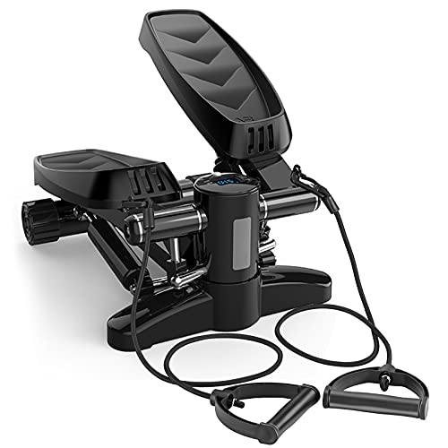 KOSIEJINN Mini Stepper Fitness,Hogar Stepper Fitness,Stepper Cardio Fitness Máquina Step con Bandas de Resistencia, LED Pantalla Datos de Ejercicio,Usado para Pérdida de Peso aeróbica Ejercicio