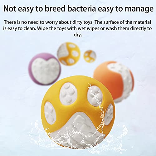 kpysit Pelota de Goma para Perros, Pelota de Juguete para Perros, 3PCS Pelota de Juguete Redondo con baches, Que se Utiliza para Mejorar Las emociones de Las Mascotas (Naranja, Amarillo, púrpura)