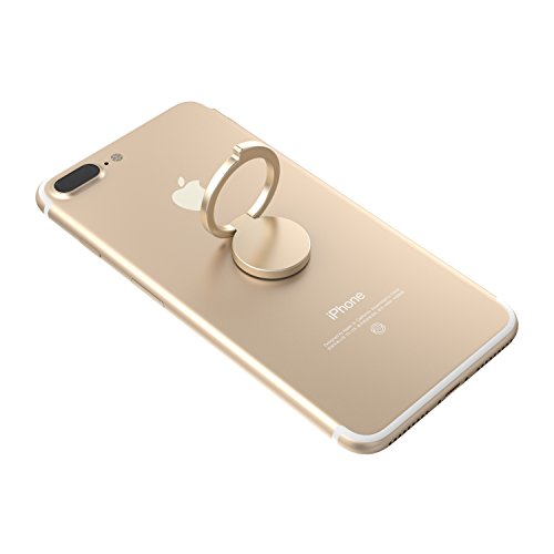 Kronya® | Portaobjetos giratorio 360 ° para smartphone | Sostenedor aptitud dedo coche celular anillo soporte teléfono móvil Apple iPhone iPad 7 8 10 X Samsung Galaxy S8 3 (Plata)