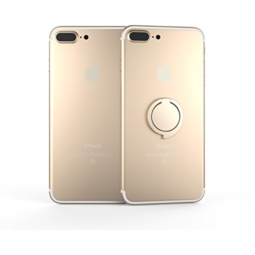 Kronya® | Portaobjetos giratorio 360 ° para smartphone | Sostenedor aptitud dedo coche celular anillo soporte teléfono móvil Apple iPhone iPad 7 8 10 X Samsung Galaxy S8 3 (Plata)