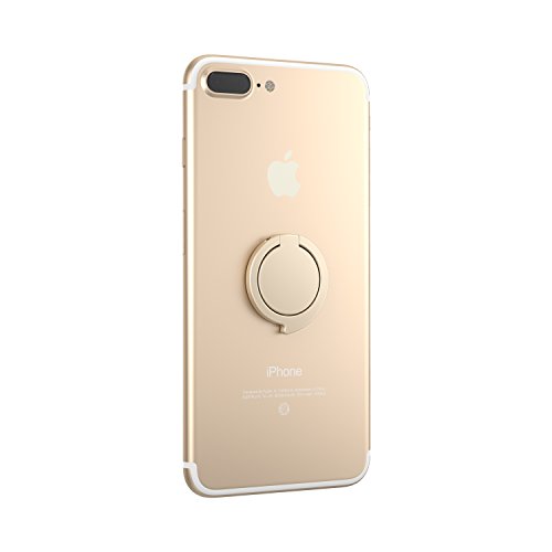 Kronya® | Portaobjetos giratorio 360 ° para smartphone | Sostenedor aptitud dedo coche celular anillo soporte teléfono móvil Apple iPhone iPad 7 8 10 X Samsung Galaxy S8 3 (Plata)