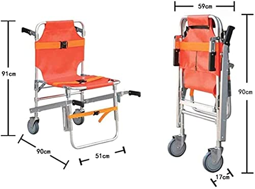 ksamwjf EMS Silla médica Elevación de escaleras Silla de evacuación sobre orugas Plegable Ambulancia Escalera Plegable para Subir Escaleras Capacidad Conveniente para sillas de Ruedas 350 LB