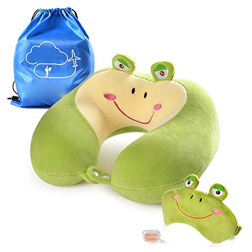 KSTORE Memoria Pequeña Almohada De Espuma Vasos Mascotas Almohada para Cuello En Forma De U Comida En La Oficina para La Oficina, Aviones, Habitaciones, Viajes School,Verde