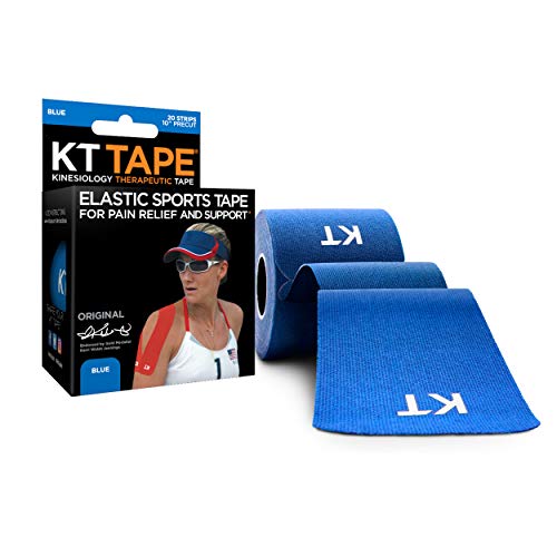 KT Cinta Original terapéutica para kinesiología, 20 Tiras, algodón, Unisex, Color Azul, tamaño n/a