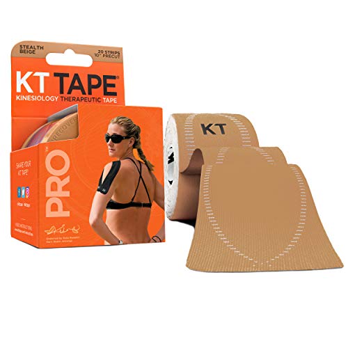 KT TAPE Pro - Cintas de kinesiología, 20 Unidades, precortadas, Color Beige, Pro