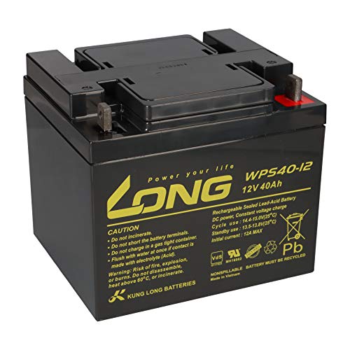 Kung - Batería de plomo de 12 V, 40 Ah, WPS40-12 VD, compatible con MP45-12, NP38-12I, 38 Ah, 39 Ah, 40 Ah, 42 Ah, 45 Ah, 50 Ah