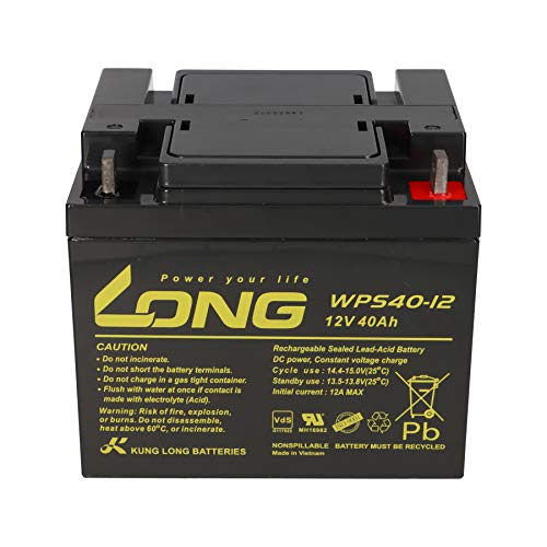 Kung - Batería de plomo de 12 V, 40 Ah, WPS40-12 VD, compatible con MP45-12, NP38-12I, 38 Ah, 39 Ah, 40 Ah, 42 Ah, 45 Ah, 50 Ah