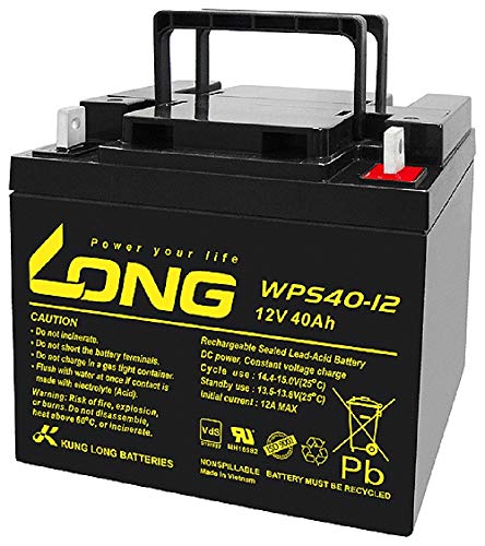 Kung - Batería de plomo de 12 V, 40 Ah, WPS40-12 VD, compatible con MP45-12, NP38-12I, 38 Ah, 39 Ah, 40 Ah, 42 Ah, 45 Ah, 50 Ah