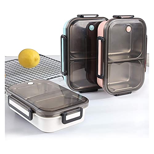 KUNKUN TAIMA Eco Amistoso A Prueba De Fugas Bento Almuerzo Extraíble Acero Inoxidable Bento Blonc Stock 2-Compartimiento Control De La Porción Contenedor De Alimentos (Color : Blue Box)