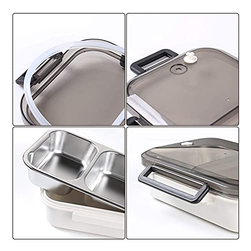 KUNKUN TAIMA Eco Amistoso A Prueba De Fugas Bento Almuerzo Extraíble Acero Inoxidable Bento Blonc Stock 2-Compartimiento Control De La Porción Contenedor De Alimentos (Color : Blue Box)