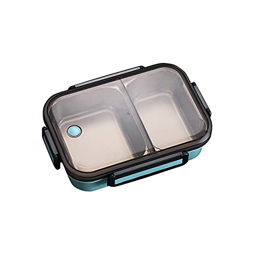 KUNKUN TAIMA Eco Amistoso A Prueba De Fugas Bento Almuerzo Extraíble Acero Inoxidable Bento Blonc Stock 2-Compartimiento Control De La Porción Contenedor De Alimentos (Color : Blue Box)