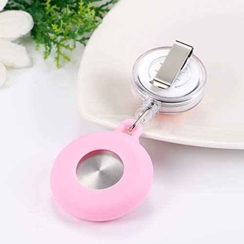 Lancardo Reloj Enfermera de Flor Reloj Médico de Bolsillo de Silicona Movimiento de Cuarzo para Doctor Pétalo de Cristal de Resina Prendedor de Broche Estirable Paramédico Hospital Clip Rosa