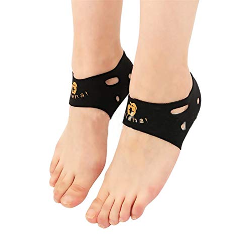 LANCYG Tobilleras para Esguince 4pcs Fascitis Plantar Tratamiento con Vendas talón Dolor en el Pie Ayuda de Arco de Tobillo del talón del Protector de Plantilla ortótica Tobilleras (Color : Black)