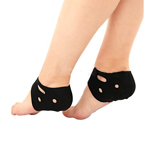 LANCYG Tobilleras para Esguince 4pcs Fascitis Plantar Tratamiento con Vendas talón Dolor en el Pie Ayuda de Arco de Tobillo del talón del Protector de Plantilla ortótica Tobilleras (Color : Black)