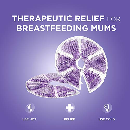 Lansinoh Terapia de Frío / Calor para el Pecho, TheraPearl 3 en 1. Para la mastitis, pechos congestionados y ayuda a la estimulación de la salida de la leche materna. 2 unidades con funda lavable