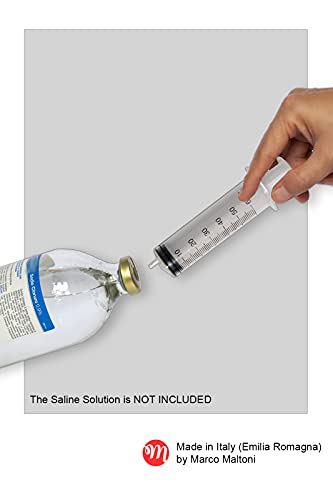 Lavaje nasal by Marco Maltoni (1 jeringa de 60 ml + 3 aceitunas nasales anchas) para lavado del cable nasal con solución fisiológica RINOWASH