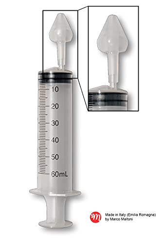 Lavaje nasal by Marco Maltoni (1 jeringa de 60 ml + 3 aceitunas nasales anchas) para lavado del cable nasal con solución fisiológica RINOWASH