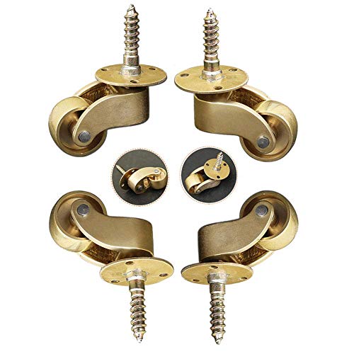 LBBZJM Castor Ruedas giratorias Trolley Muebles de ruedecillas Stem Ruedas Ruedas, Mini latón Muebles/Sofá/Mesa/Silla/Conservación de dirección de la Rueda de ricino (Metal Rueda giratoria - Sin Fren