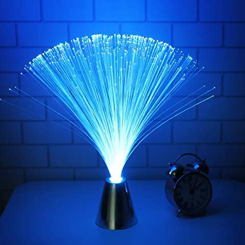 LEDMOMO Color de la lámpara de fibra óptica que cambia la luz de la fibra óptica Fuente de la fibra con pilas Luz de la noche