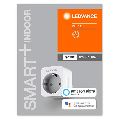 LEDVANCE SMART + Enchufe controlable para WiFi, con medición de corriente, compatible con Google y Alexa Voice Control, paquete de 4