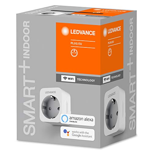 LEDVANCE SMART + Enchufe controlable para WiFi, con medición de corriente, compatible con Google y Alexa Voice Control, paquete de 4
